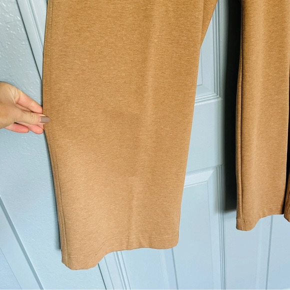 Lafayette 148 New York Webster Ultra Comfort French Terry Tan Pants Sepia Brown - Picture 6 of 16